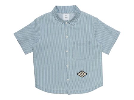 Boys & Girls Blue Logo Cotton Shirt For Discount