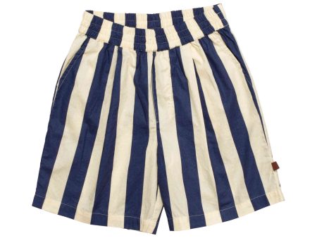 Boys Navy Stripe Cotton Shorts Cheap