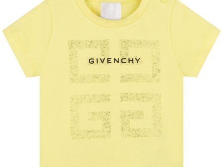 Baby Boys & Girls Yellow Logo Cotton T-Shirt Supply