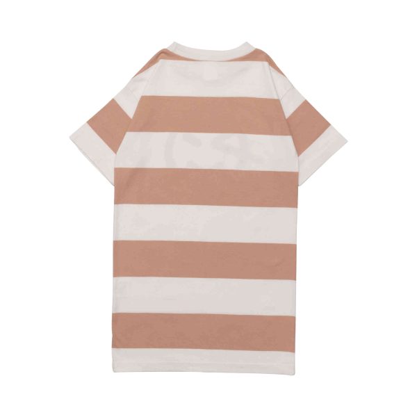 Girls Pink Stripe T-shirt Dress Fashion