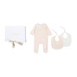 Baby Girls Pink Cotton Babysuit & Bibs Set Discount