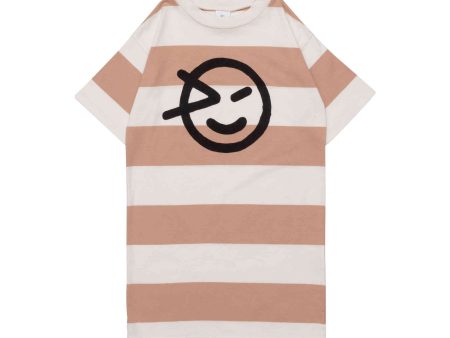 Girls Pink Stripe T-shirt Dress Fashion