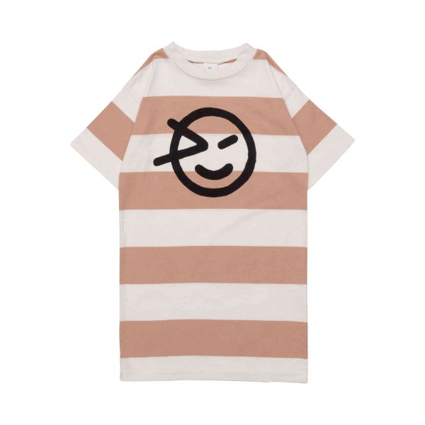 Girls Pink Stripe T-shirt Dress Fashion