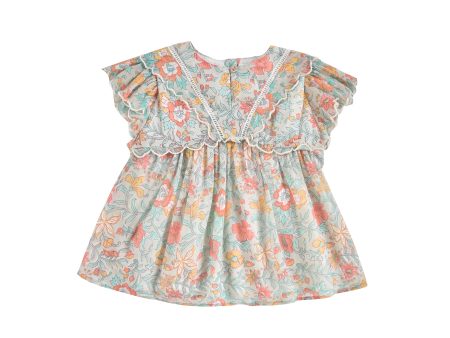 Baby Girls Multicolor Floral Cotton Dress on Sale