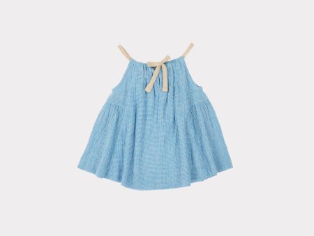 Baby Girls Blue Check Cotton Dress Sale