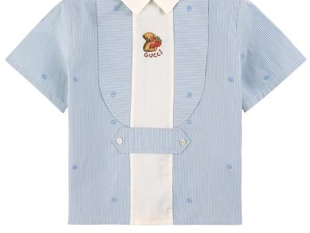 Baby Boys & Girls Blue Cotton Shirt For Cheap