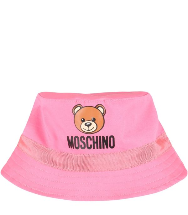 Girls Pink Logo Cotton Hat on Sale