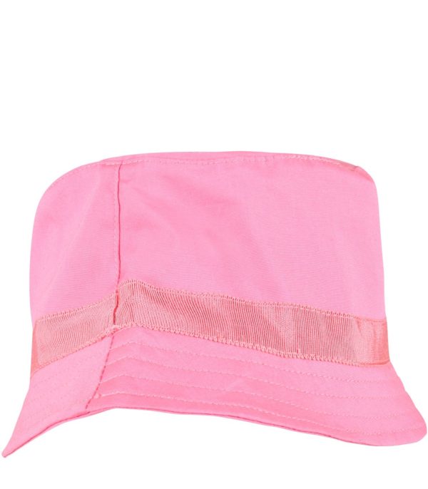 Girls Pink Logo Cotton Hat on Sale