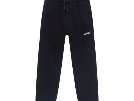 Boys Black Logo Trousers For Cheap