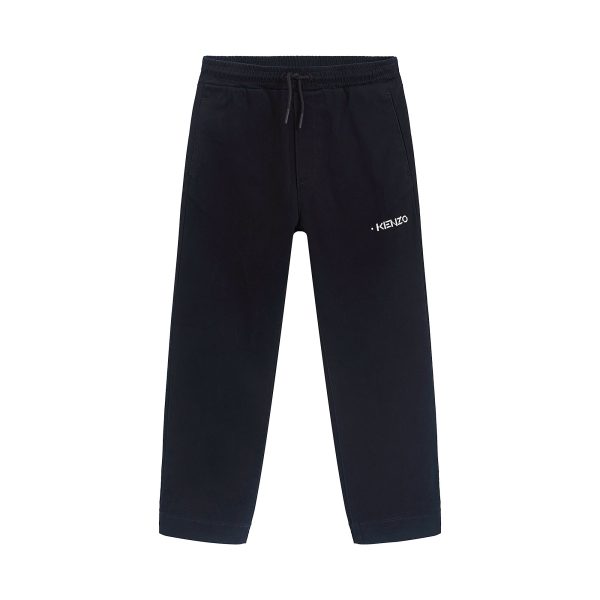 Boys Black Logo Trousers For Cheap