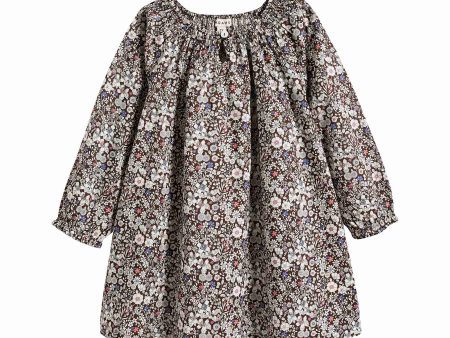 Baby Girls Brown Floral Cotton Dress For Sale