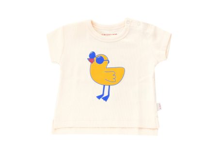 Baby Boys & Girls Cream Printing Cotton T-Shirt Online now