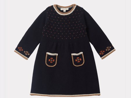 Baby Girls Blue Wool Dress Online Sale