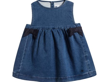 Baby Girls Blue Denim Dress For Cheap