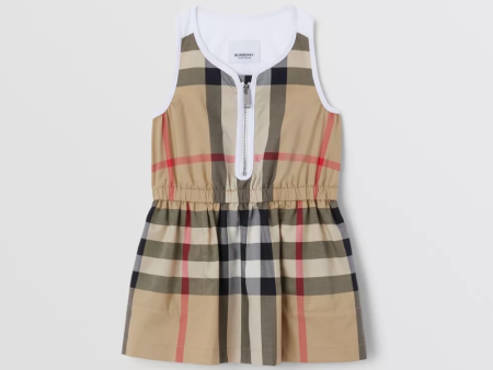 Baby Girls Beige Check Dress For Discount