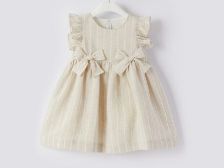 Baby Girls Beige Bowknot Dress on Sale