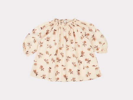 Baby Girls Beige Floral Cotton Dress Online Sale