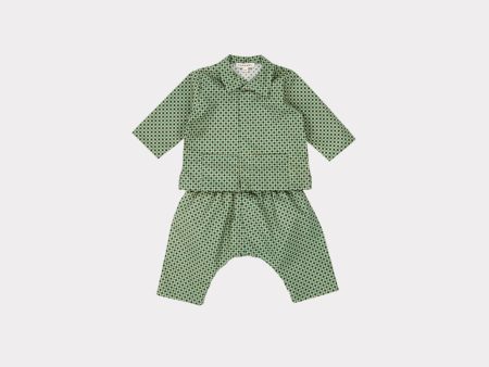 Baby Boys & Girls Green Dots Cotton Set Hot on Sale