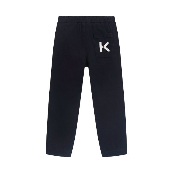 Boys Black Logo Trousers For Cheap