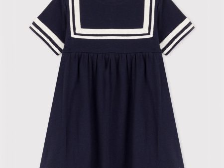 Baby Girls Blue Cotton Dress on Sale