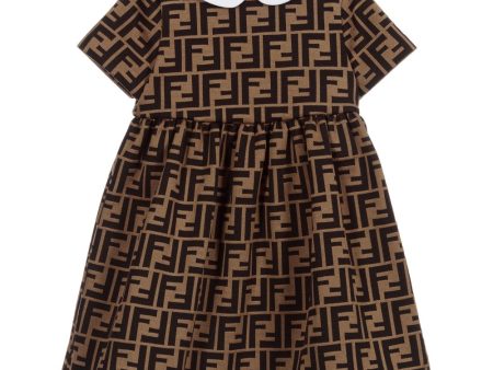 Baby Girls Brown FF Logo Dress Online Hot Sale