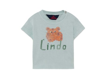 Baby Boys & Girls Blue Painted Cotton T-Shirt Discount